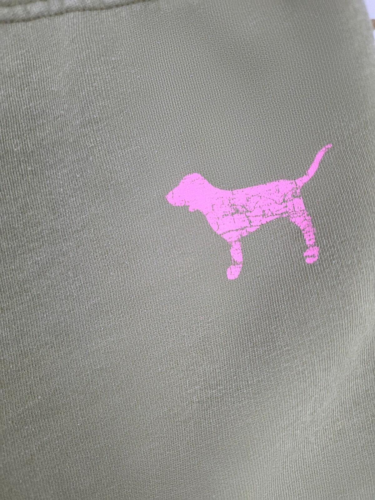 Victorias Secret PINK Academy Logo Butt Vintage y2k Green Sweat Shorts Medium