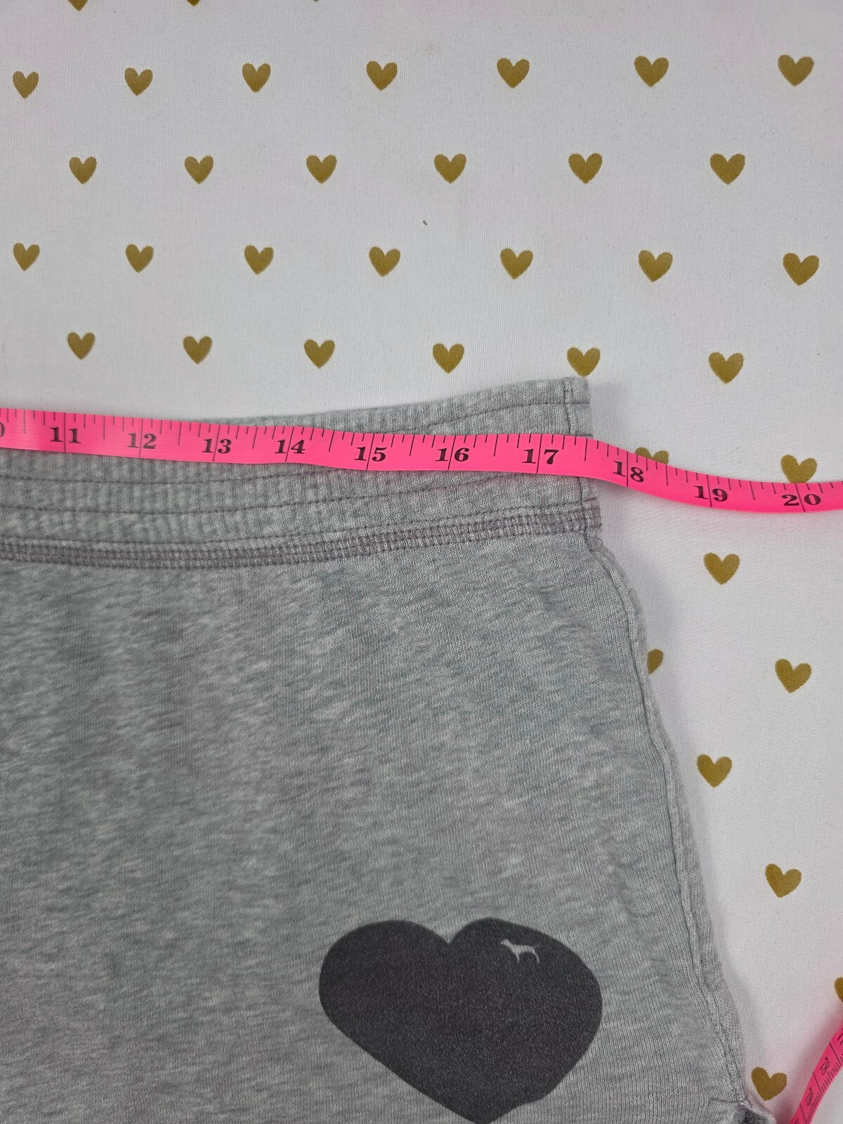 Victorias Secret PINK Vintage Grey heart Booty Shorts Y2k MEDIUM