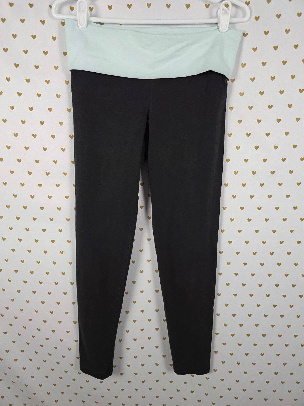Victorias Secret PINK Vintage FOLDOVER Yoga Pants Medium Blue ankle Skinny