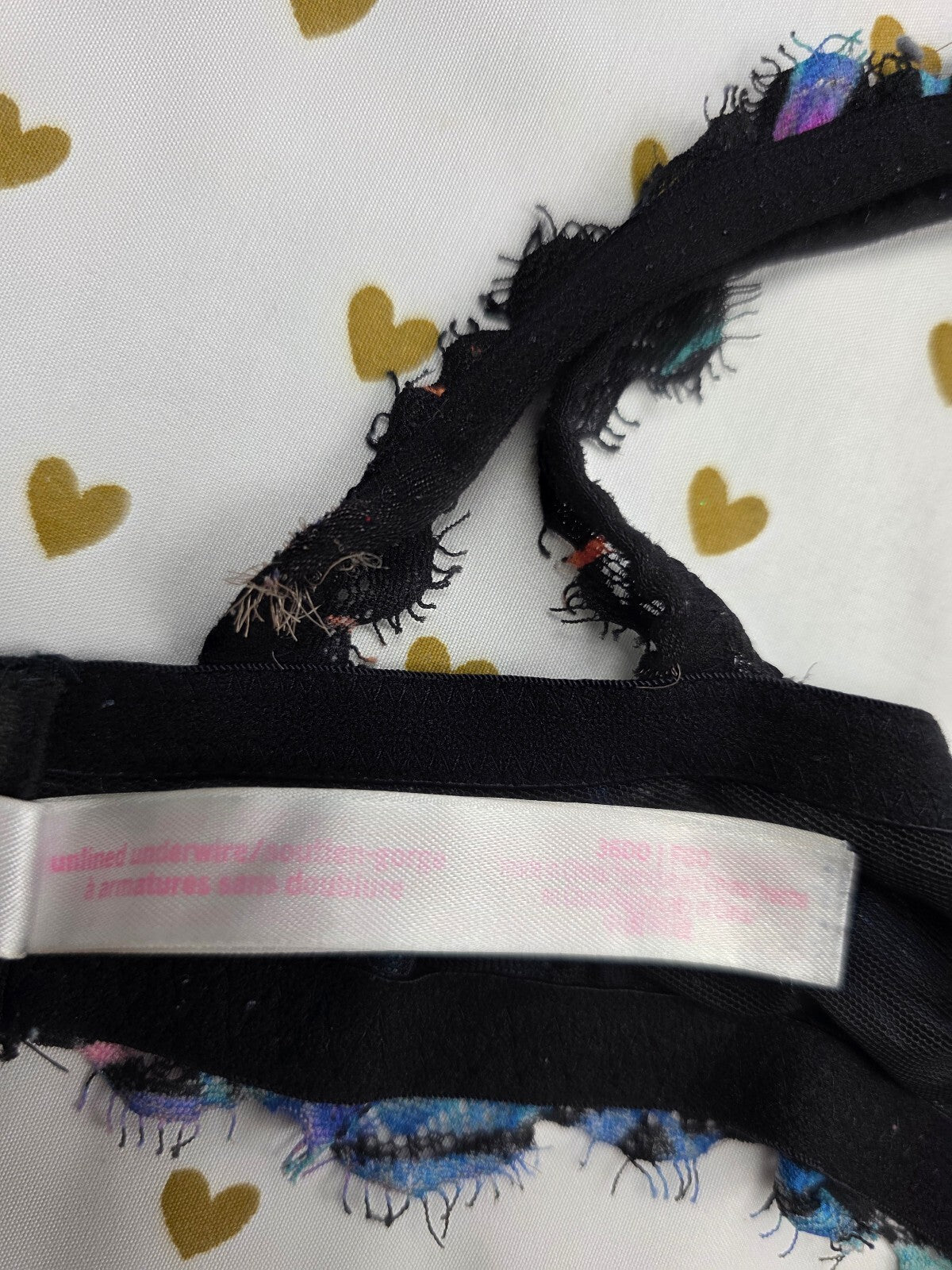 Victorias Secret Unlined Underwire Neon accent bra 36DD