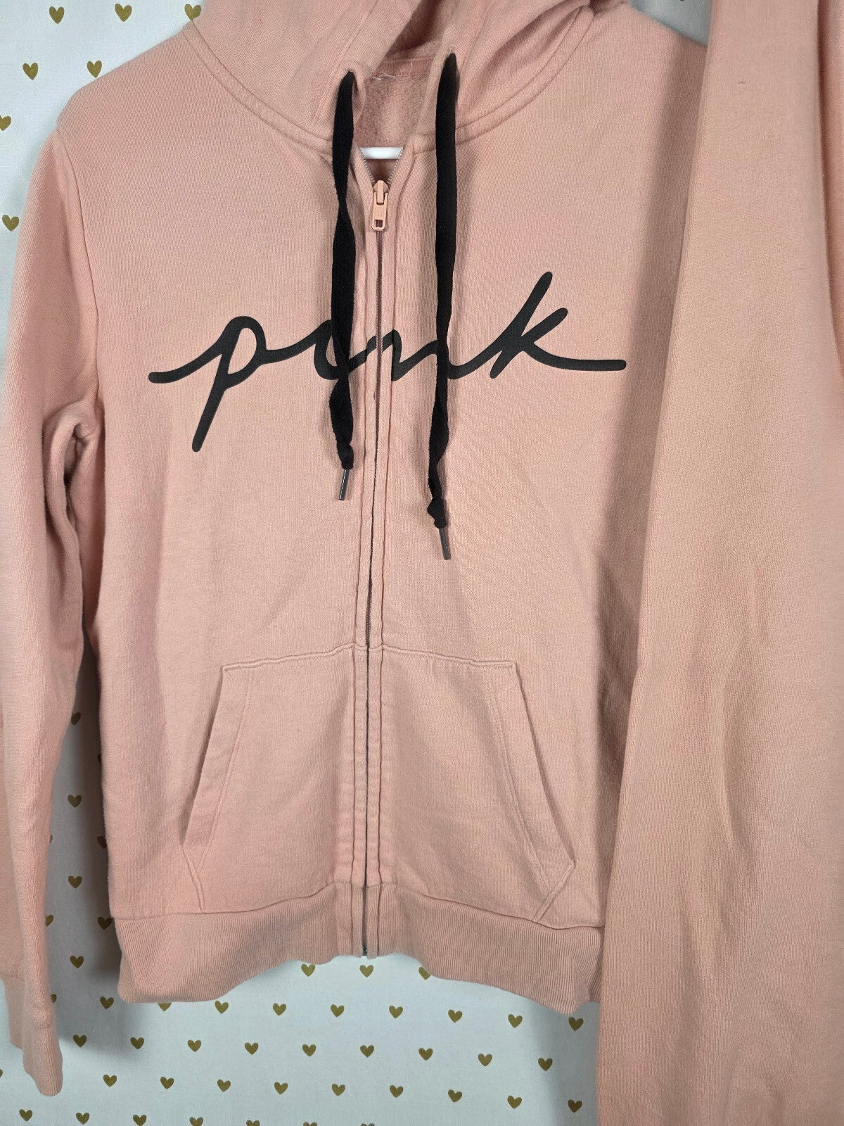 Victorias Secret Pink Logo Sweats SET 2pc Hoodie Sweatpants XS SMALL