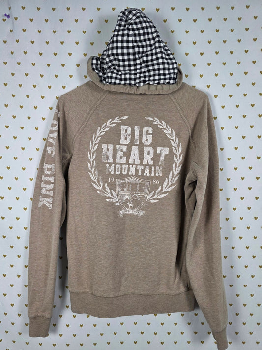 Victorias Secret Pink VINTAGE y2k BIG HEART MOUNTAIN Pullover Hoodie Jacket L