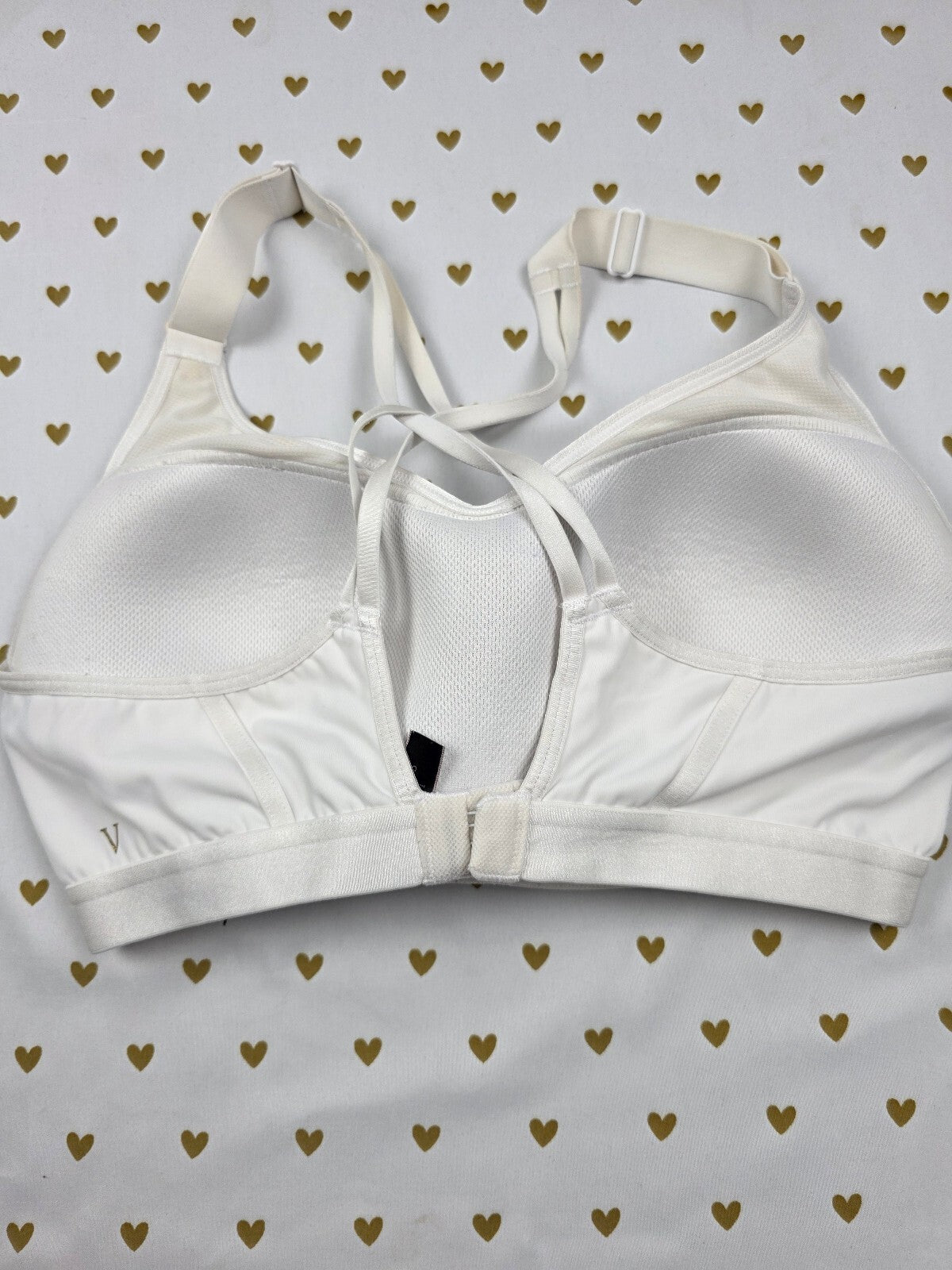 Victorias Secret White 36C Supportive Sports Bra Tank Top