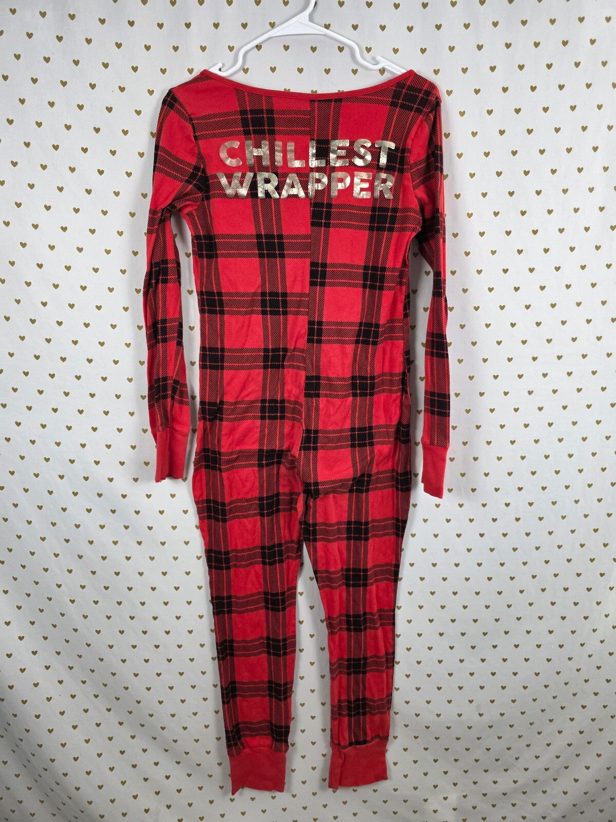 Victoria's Secret PINK Chillest Wrapper Plaid BLING Onesie Pajamas M