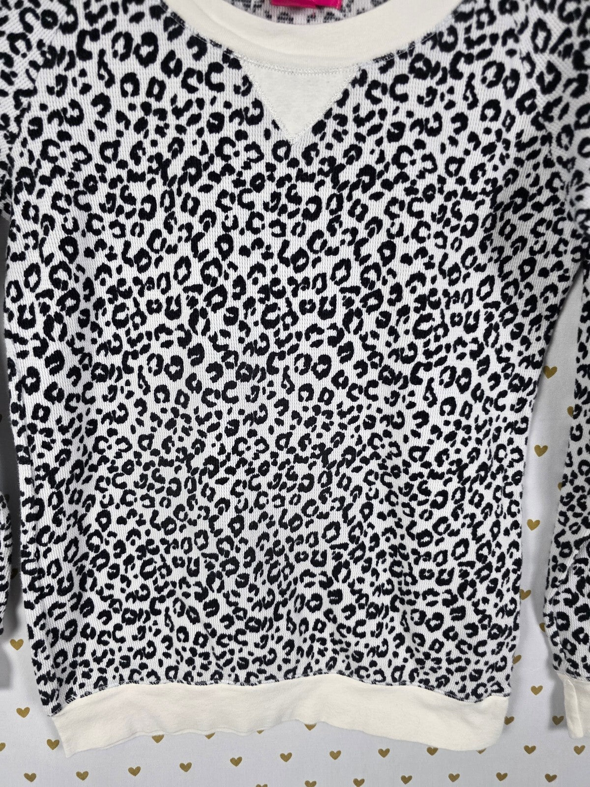 Victorias Secret Thermal waffle Leopard Cheetah Spot Shirt SMALL