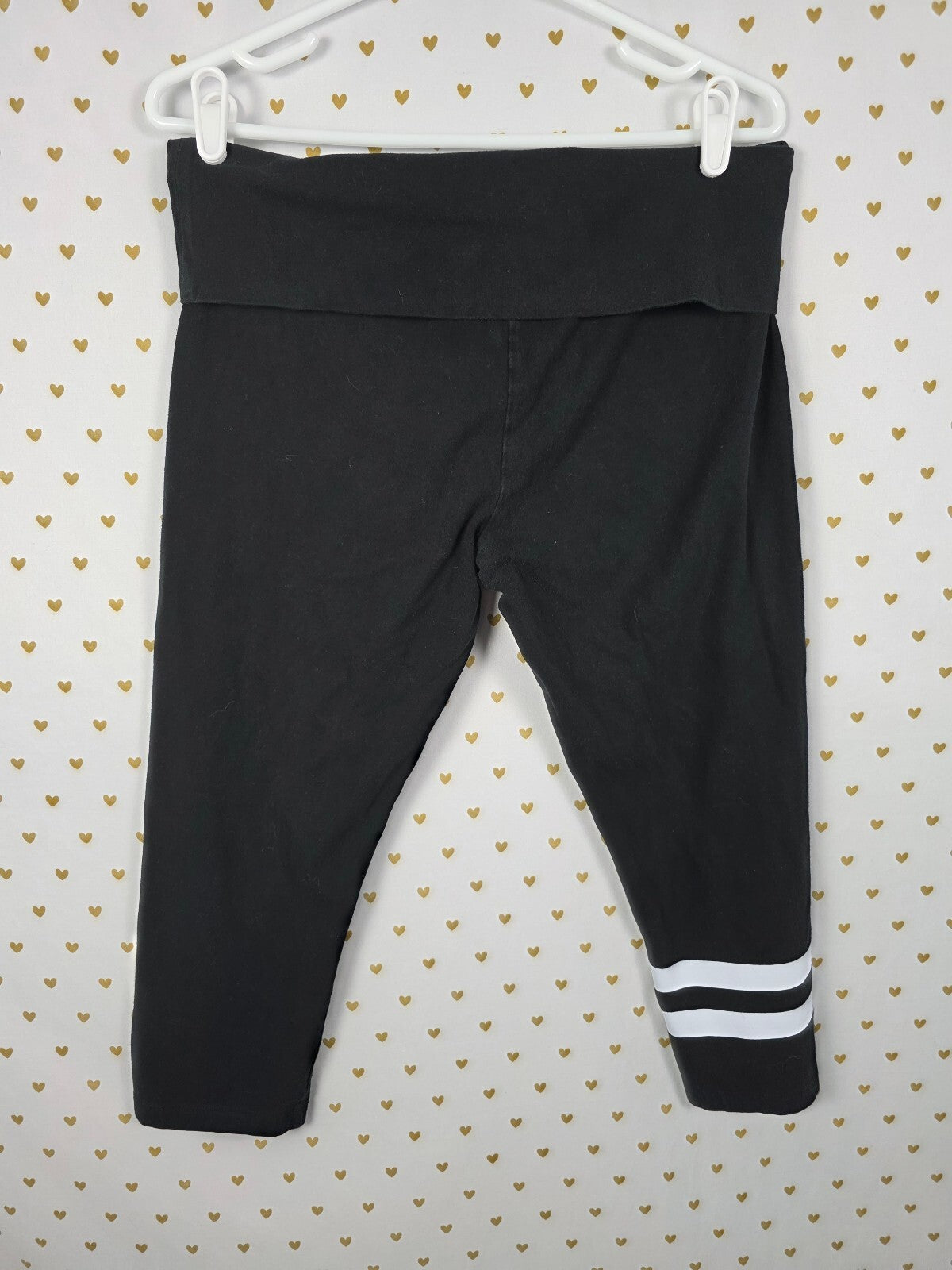 Victorias Secret ANGELS Foldover Capri yoga Pants WINGS LARGE