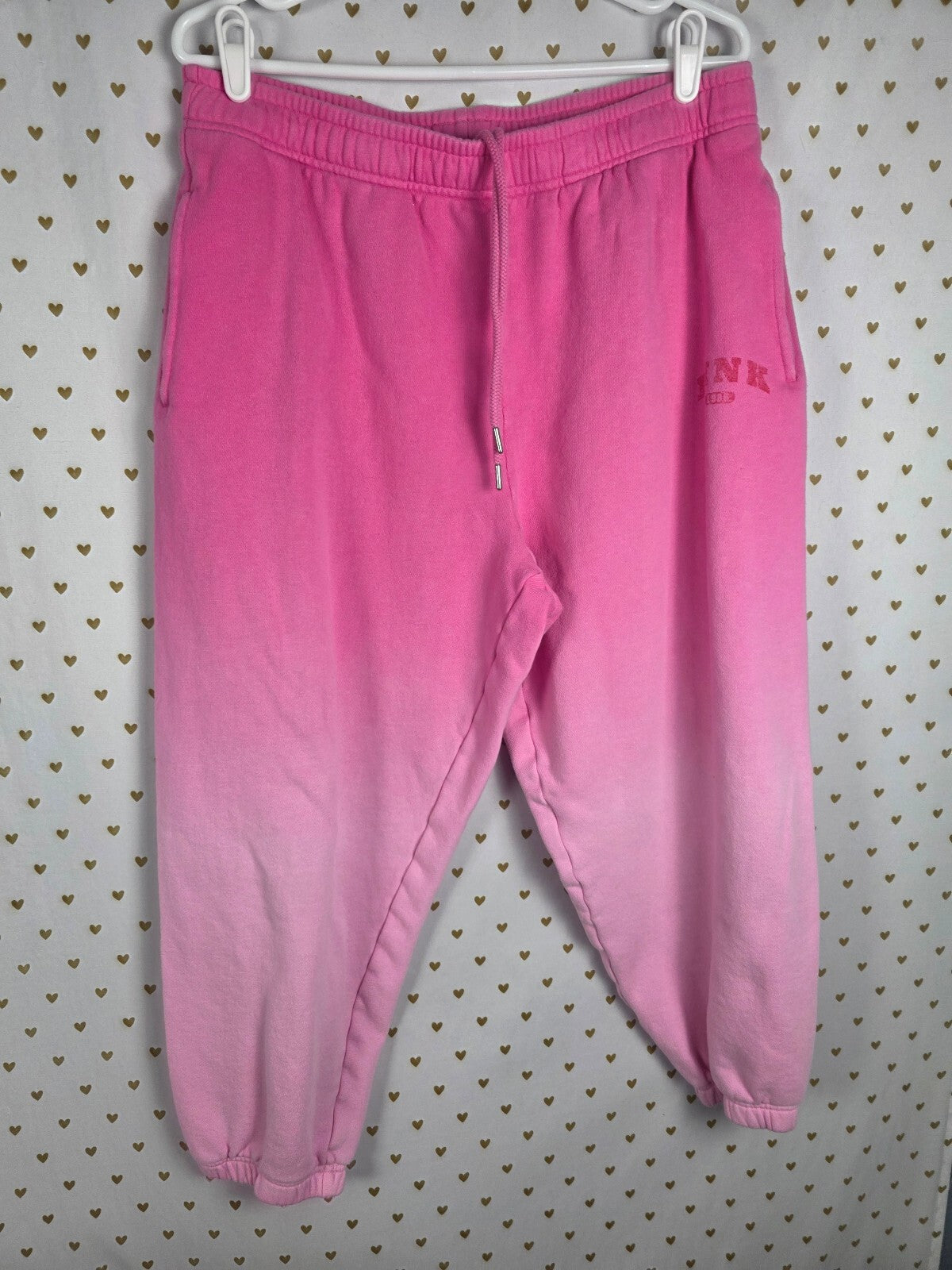Victorias Secret PINK Gradient Slouchy Sweater Shirt Sweats SET Large 2pc