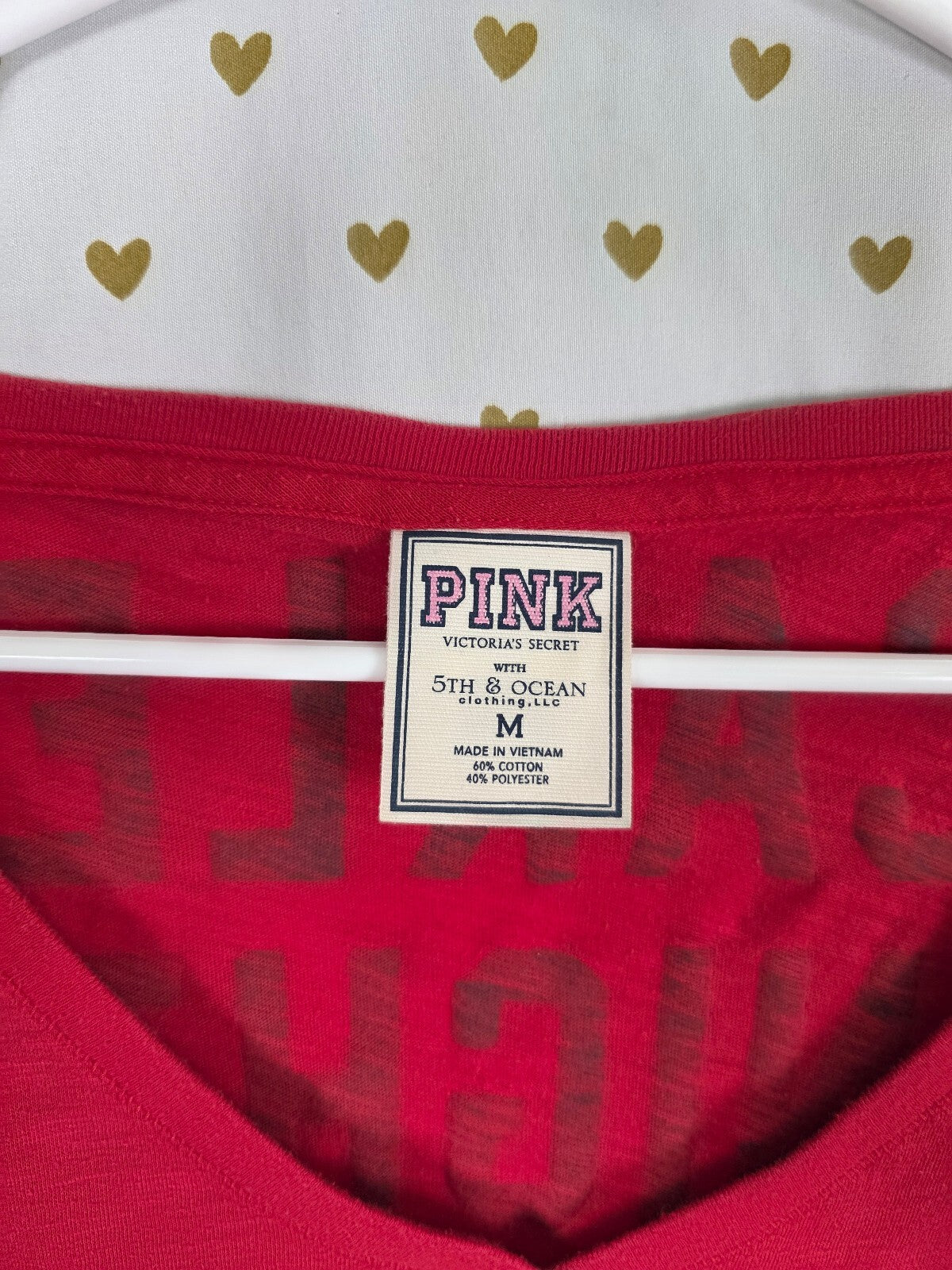 Victoria's Secret PINK Rutgers Scarlet Knights Crop Tee Shirt M 5th & Ocean