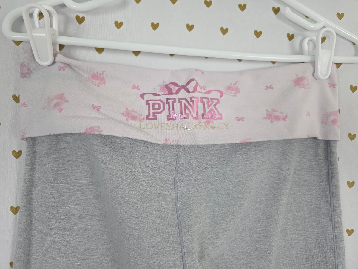 Victorias Secret PINK Loveshackfancy Flare Yoga Pants Foldover leggings Small