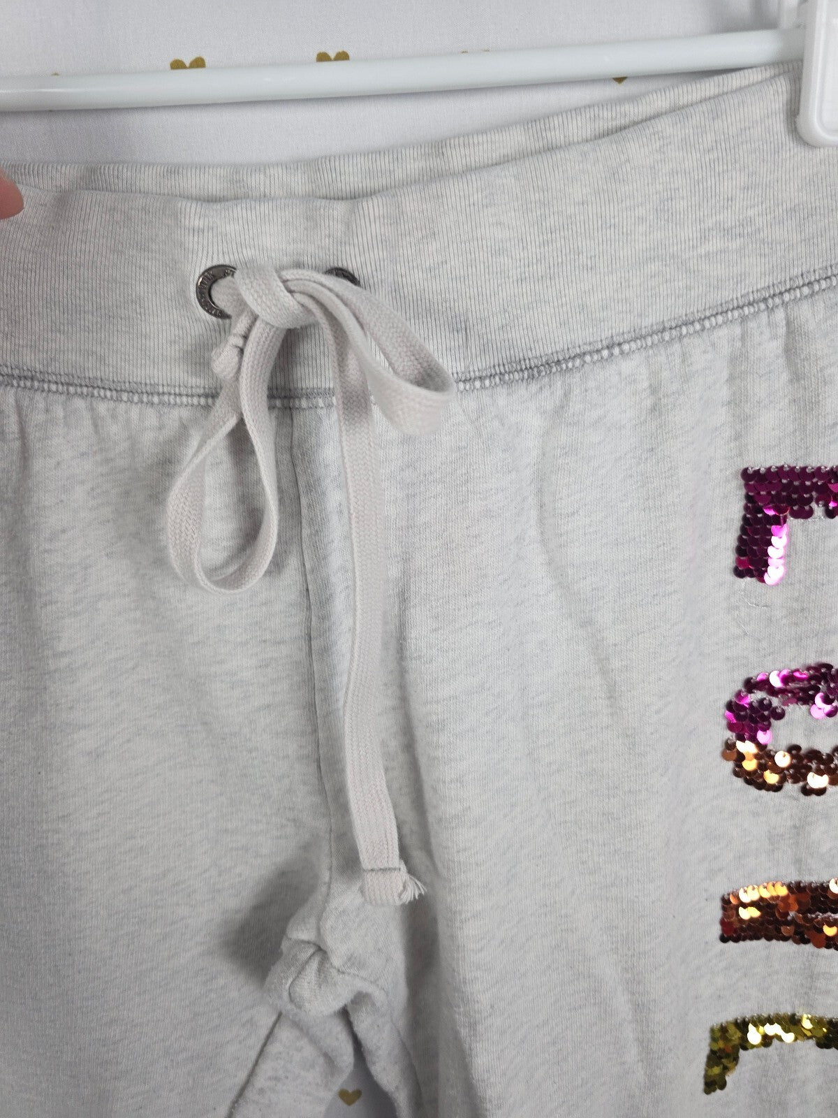 Victorias Secret PINK Rainbow Bling Vintage Sweats Sweatpants Y2k Sequined Med