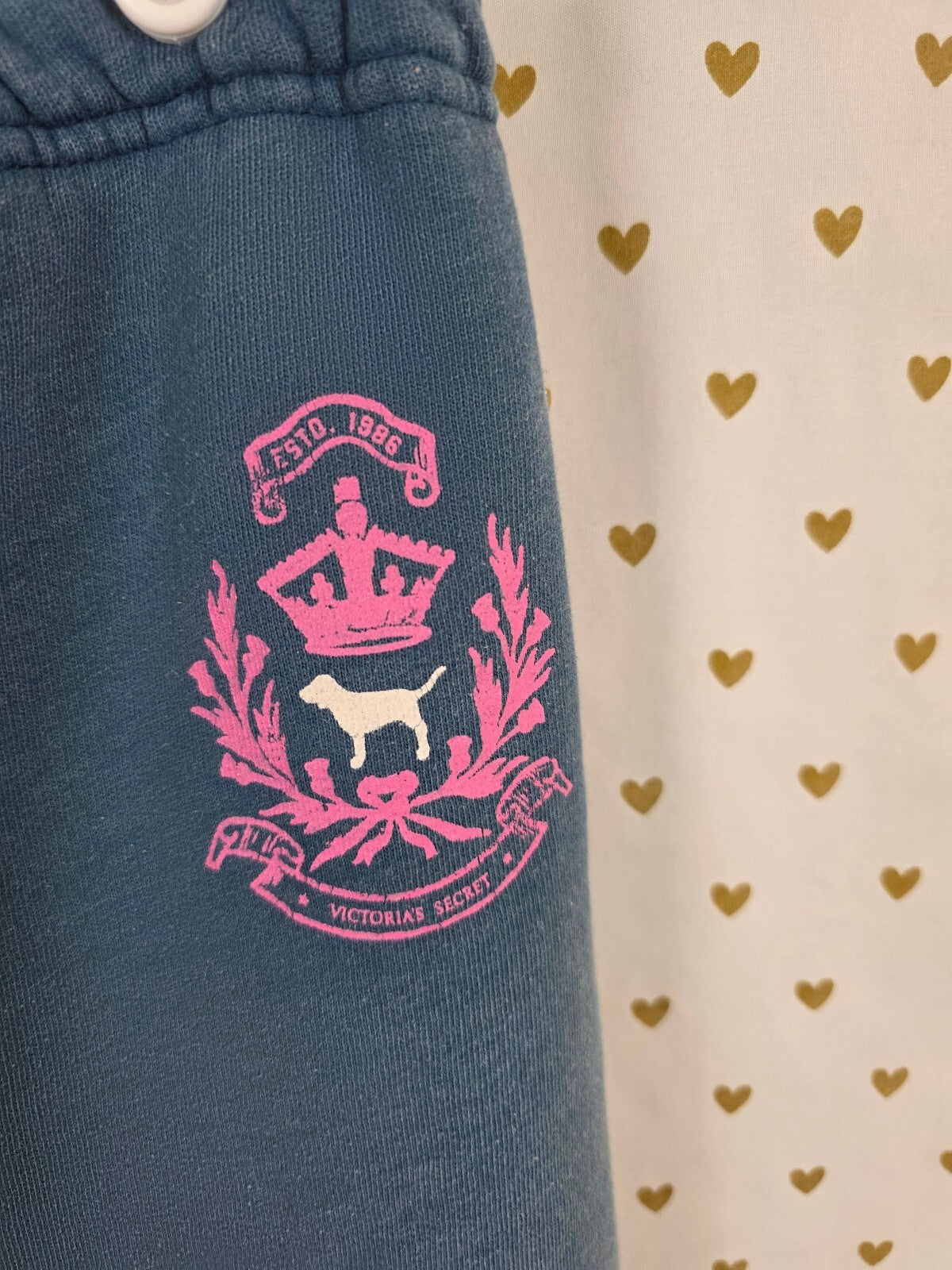 Victorias Secret PINK Vintage Royal Pink Y2k Sweats Blue Sweatpants Logo Butt M
