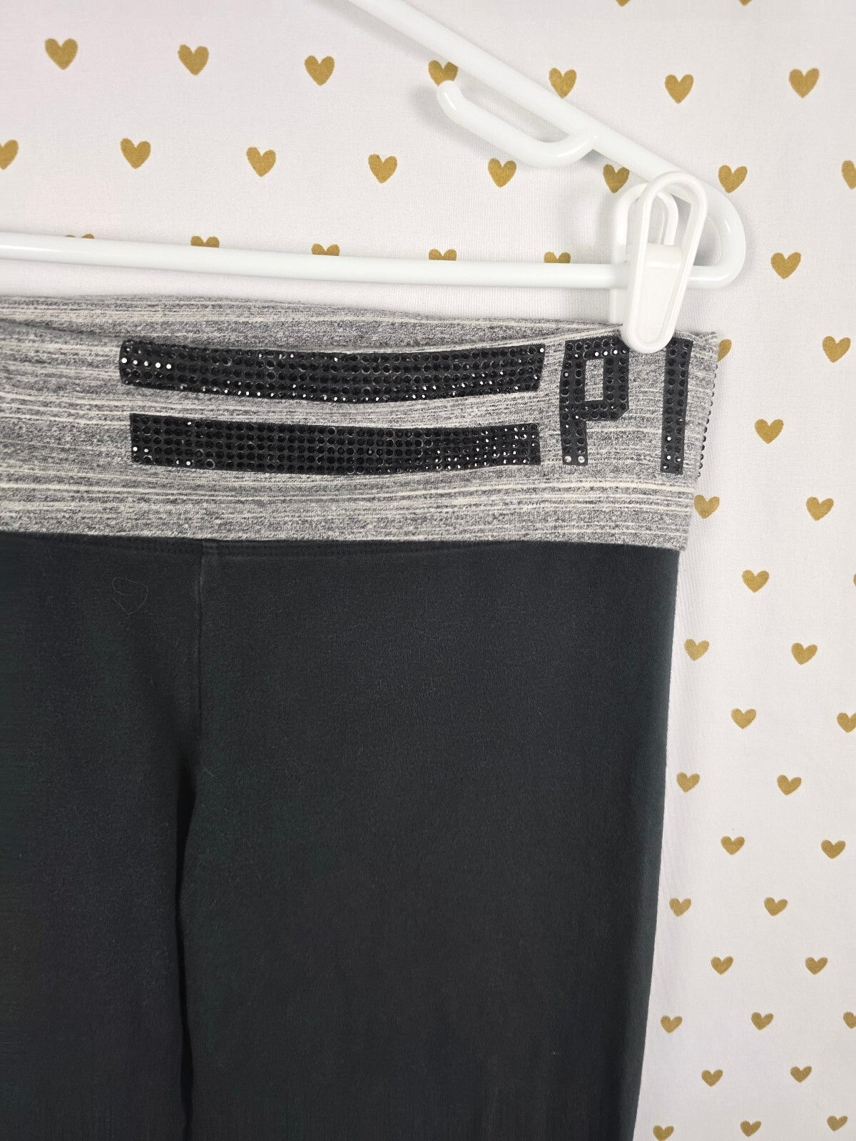 Victorias Secret PINK Vintage y2k Foldover Yoga Pants ankle Skinny Bling Small