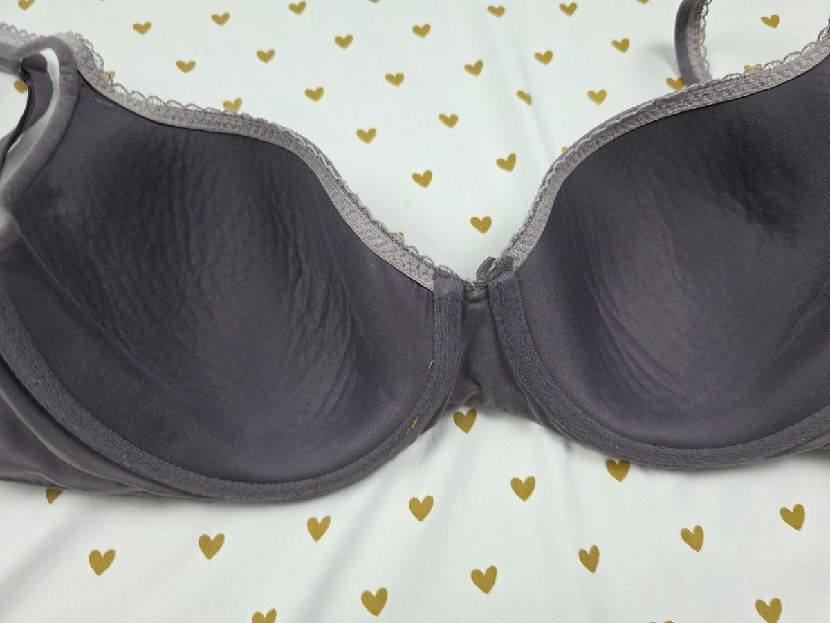 Victorias Secret Grey Lined Demi Balconette Bra 36D