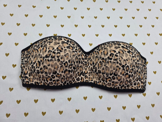 Victorias Secret Pink Cheetah Leopard Bandeau Large Bralette Bra Top Tank