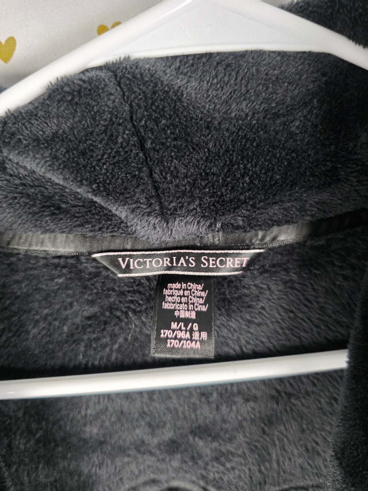 Victorias Secret Thick Logo Monogram Warm Fluffy Bathrobe Bath Robe Med Large