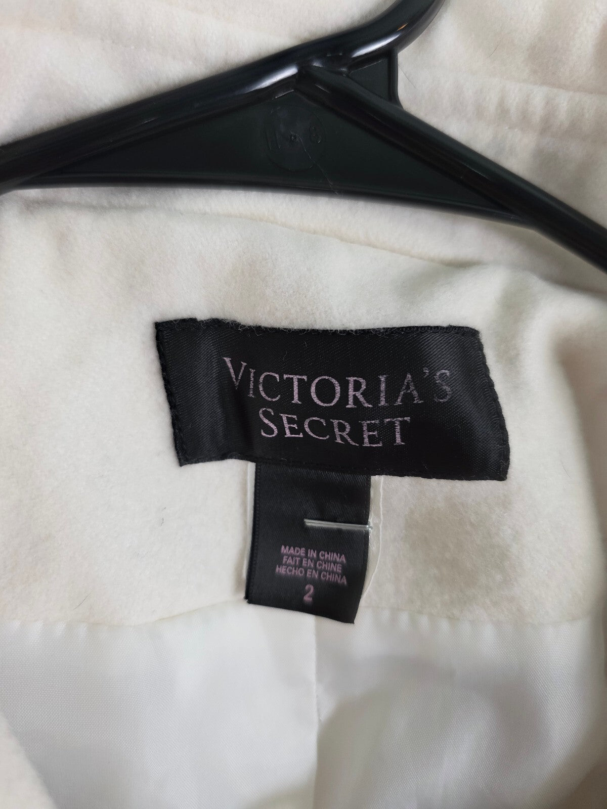 Victoria's Secret Ivory Wool Blend Pea Coat Double Breasted Jacket Size 2