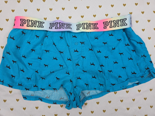 Victorias Secret PINK rainbow DOGS Medium Sleep Shorts Boxers Pajama Bottoms