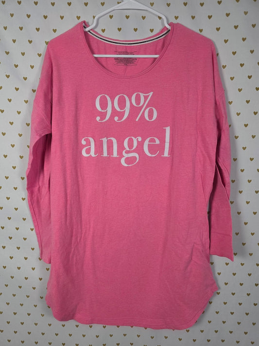 Victorias Secret Pink 99% ANGEL Sleep Shirt Nightgown Pajama Dress MEDIUM