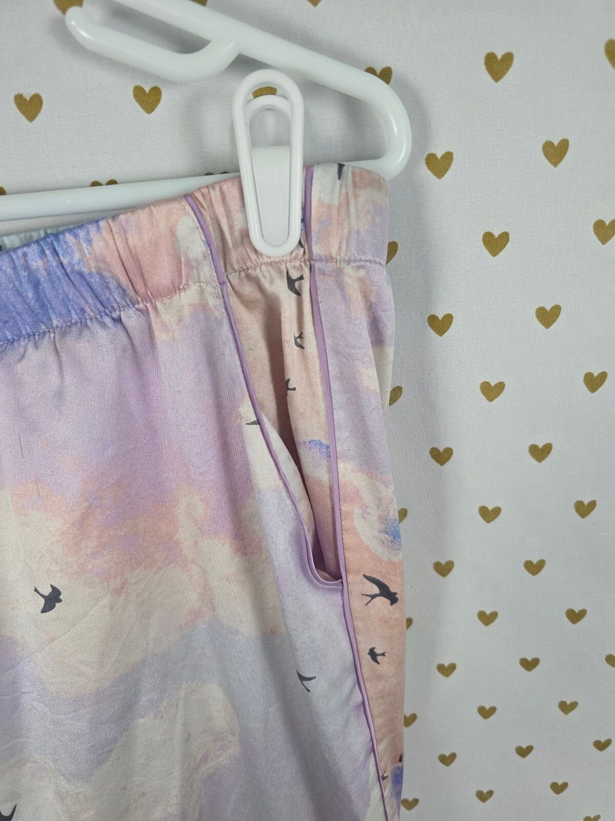 Victorias Secret  Satin Silky Watercolor MEDIUM Sleep Pants Pajama PJ Bottoms