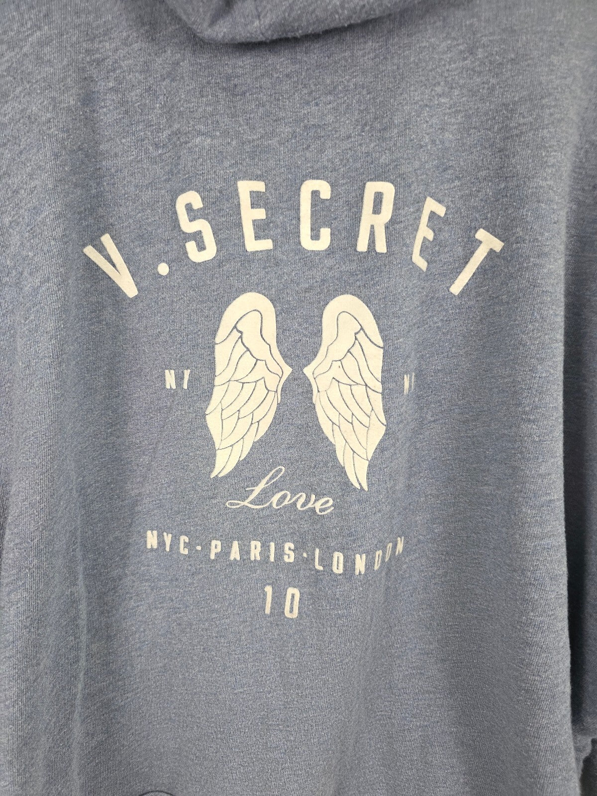 Victorias Secret Angels Blue Loose Thin Full Zip Hoodie Jacket Wings Blue L