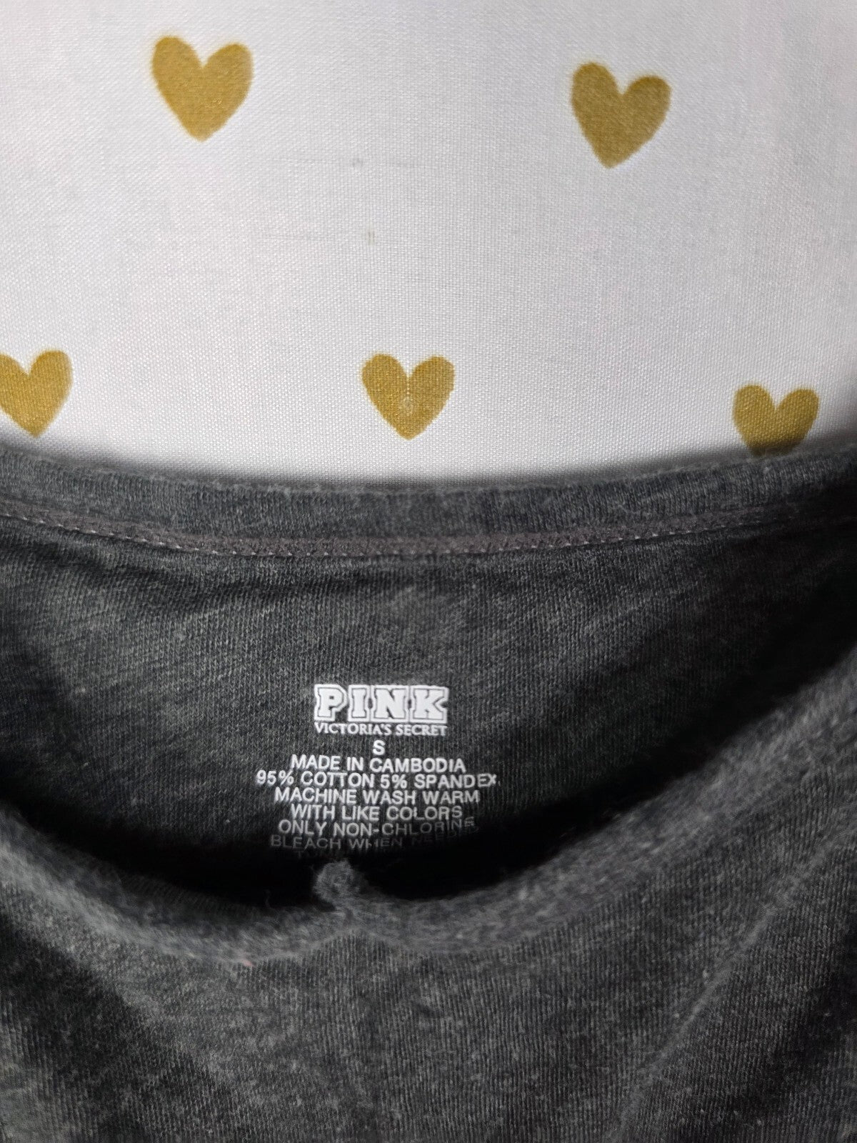 Victoria's Secret PINK Gray Cami Tank Top Pink Hardware Shelf Bra S Y2K
