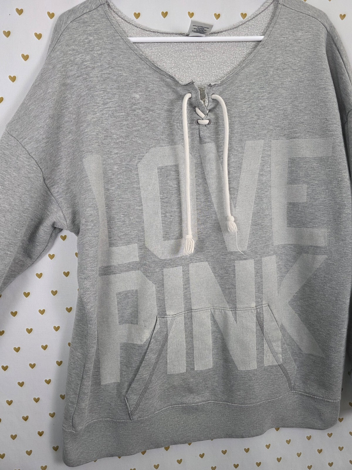 Victorias Secret Pink Vintage Slouchy Logo Sweater Shirt Y2k Medium