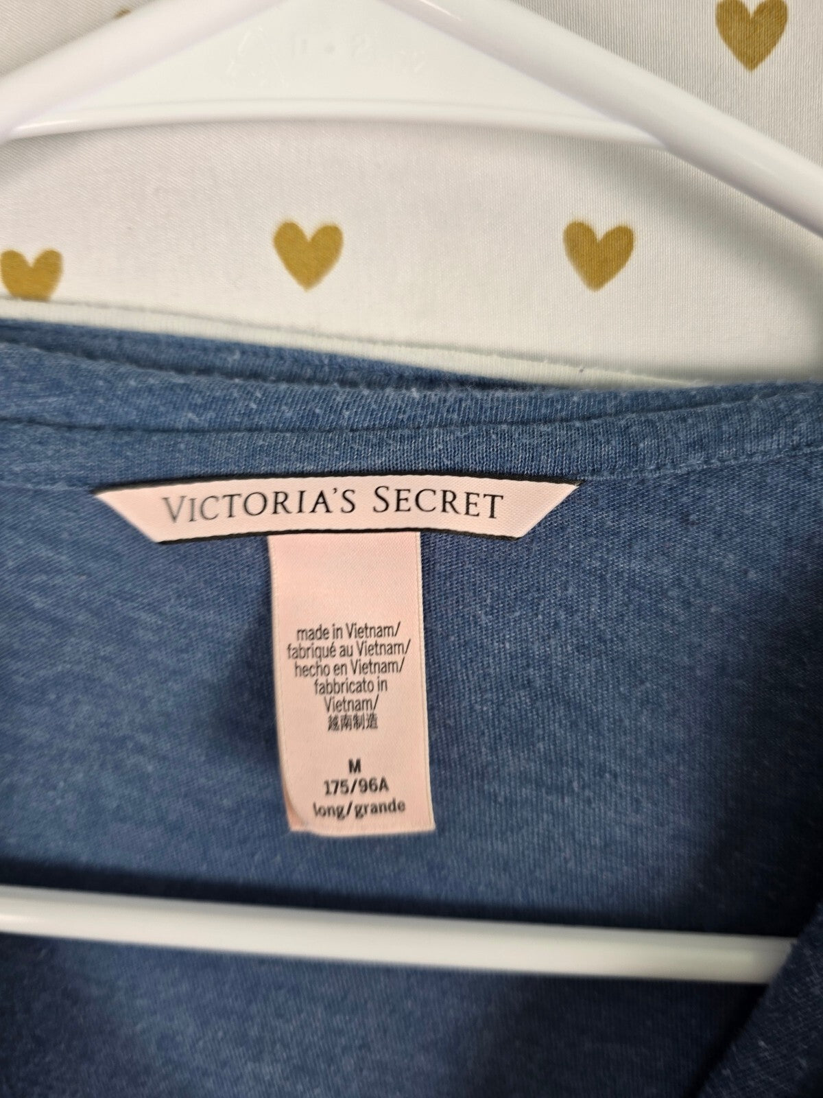 Victorias Secret Super Soft Sleep Set 2pc Shirt Pants Medium Blue
