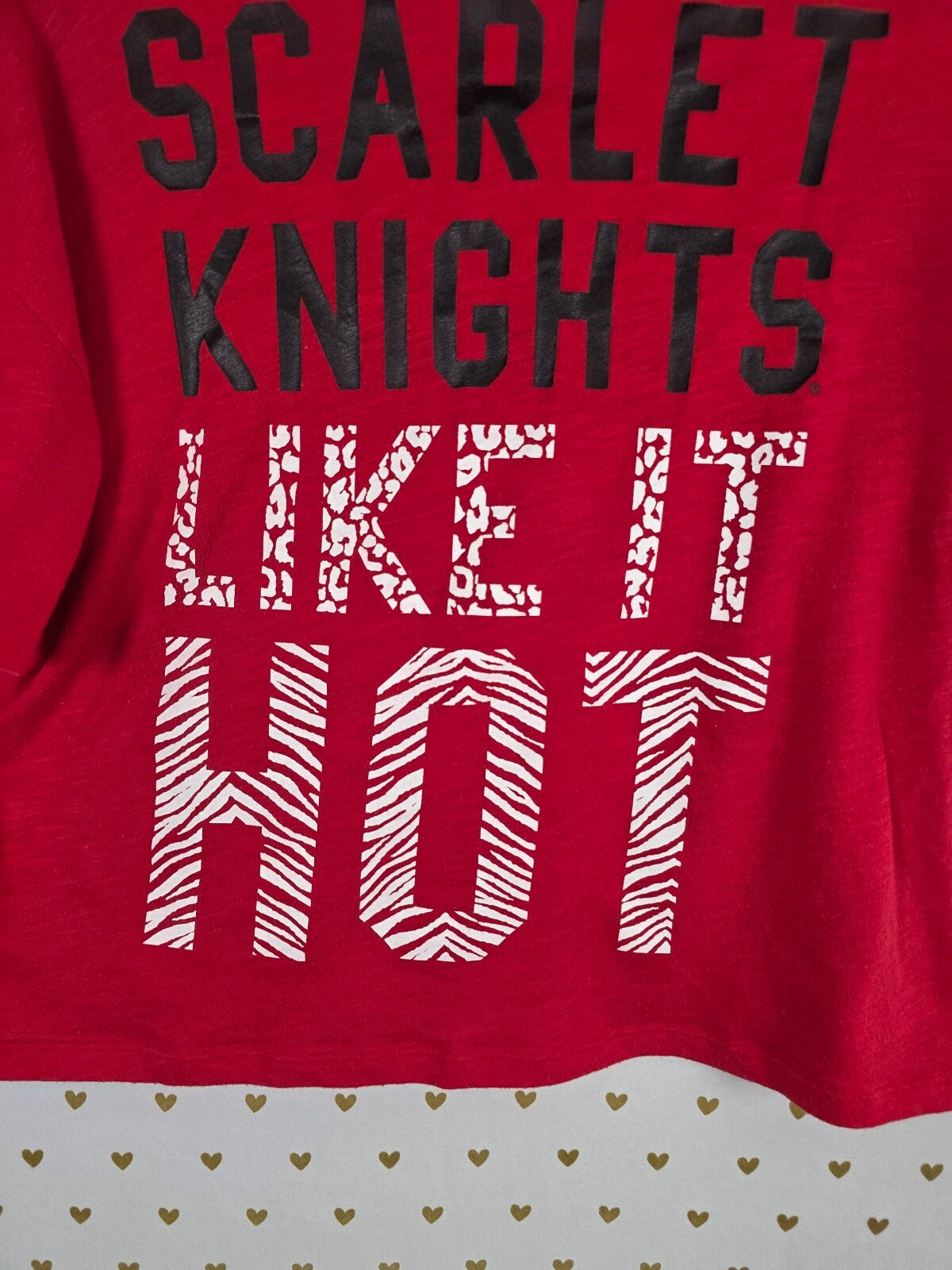 Victoria's Secret PINK Rutgers Scarlet Knights Crop Tee Shirt M 5th & Ocean