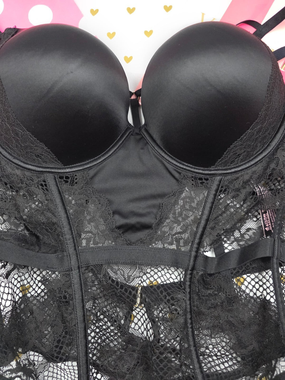 Victorias Secret BOMBSHELL add 2 Sizes Push Up Teddy Thong MEDIUM Lingerie