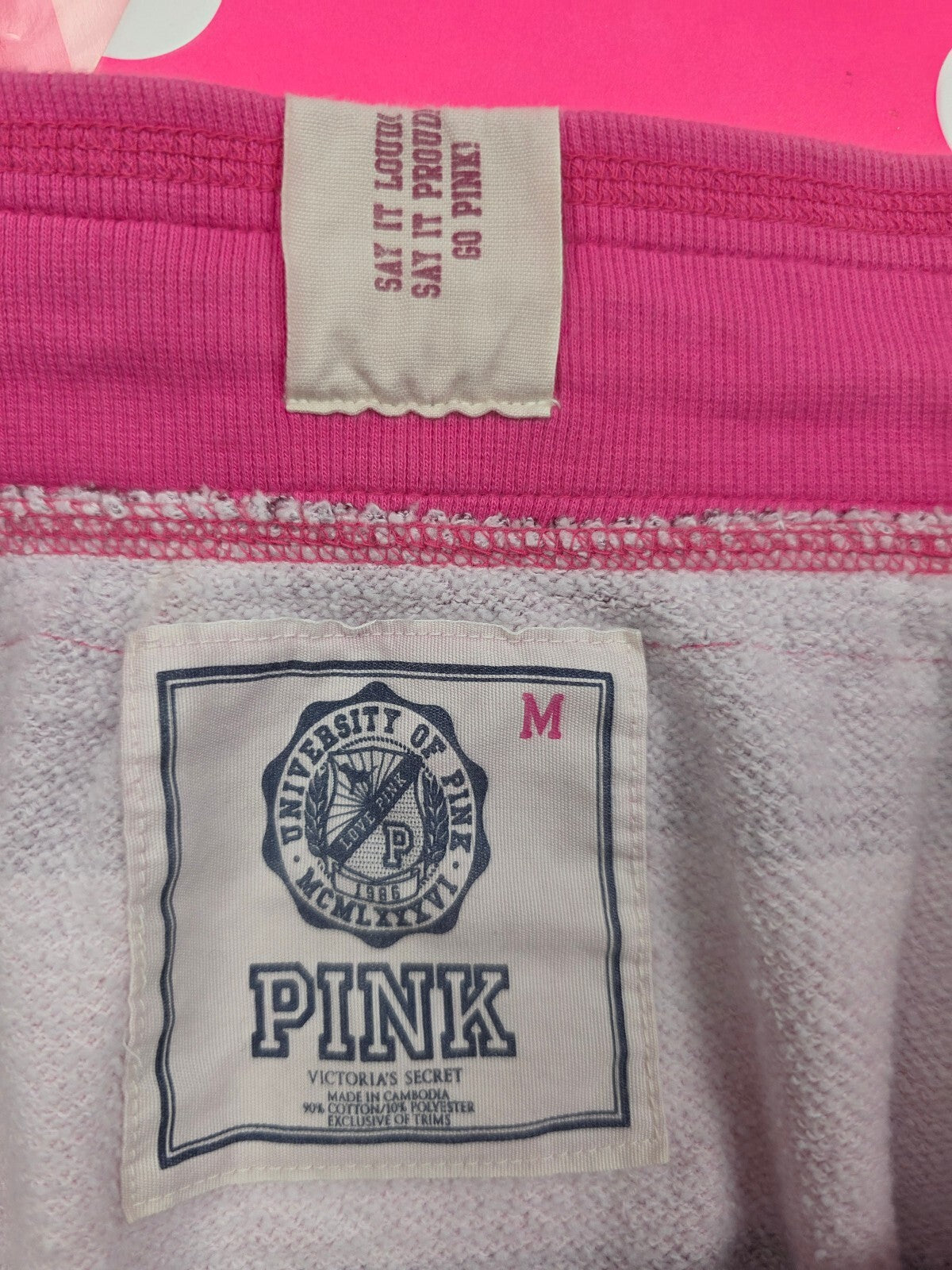 Vintage VS PINK University 86 Love PINK Striped Lounge Skirt Y2K M