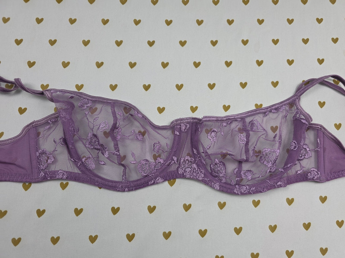 Victorias Secret Purple Sheer Vintage Floral 36B Bra