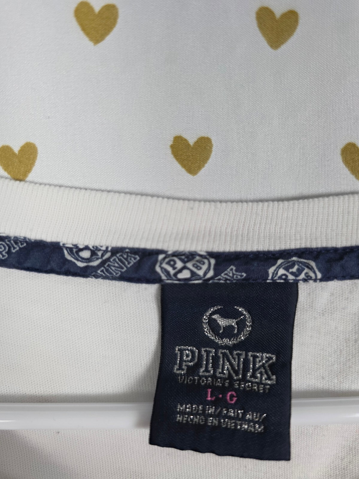 Victorias Secret PINK Vintage Embroidered Party With Me Tee shirt Large