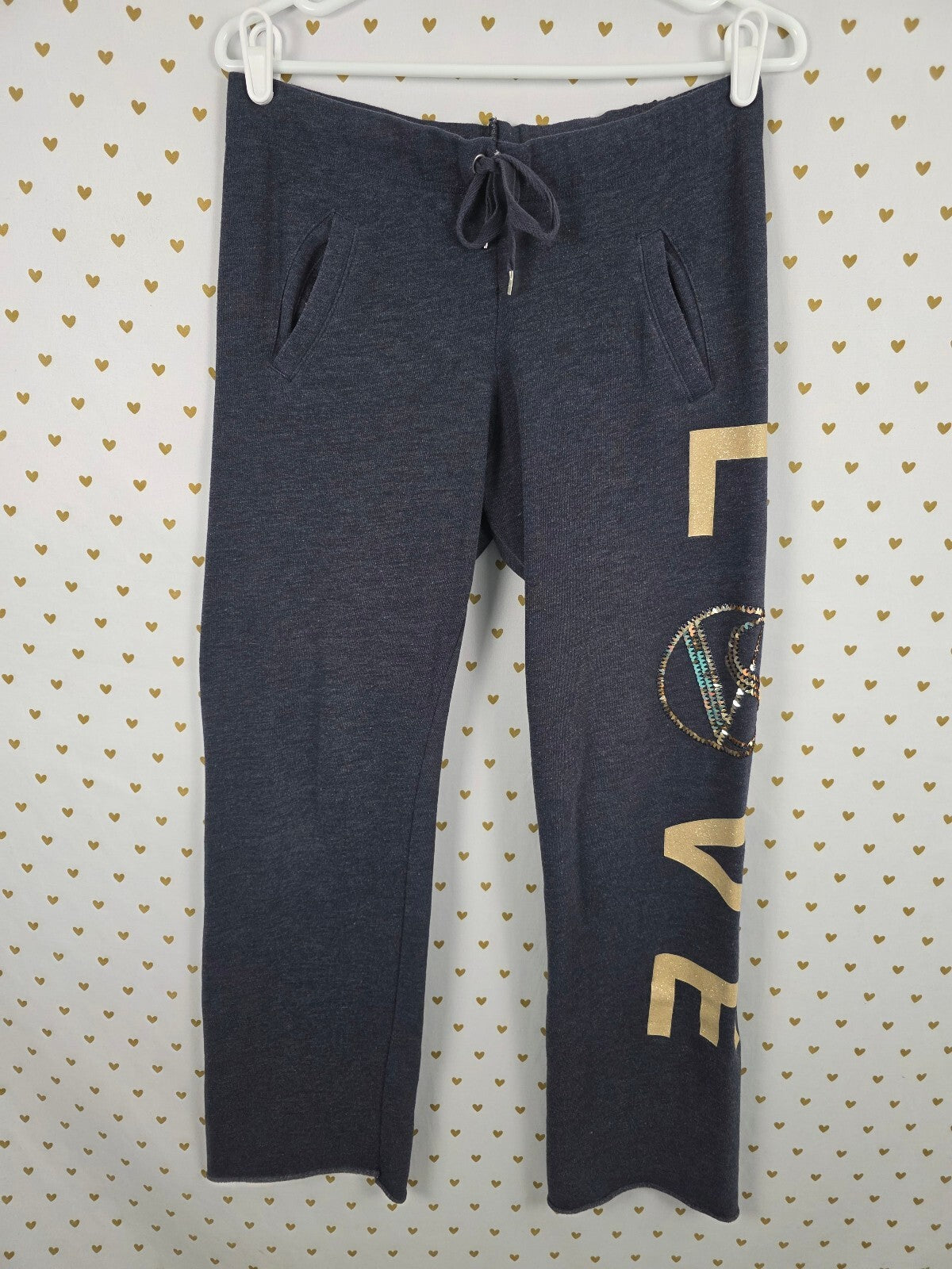 Victoria's Secret VS LOVE ANGELS Sequin Bling Hoodie Sweatpants Matching Set M