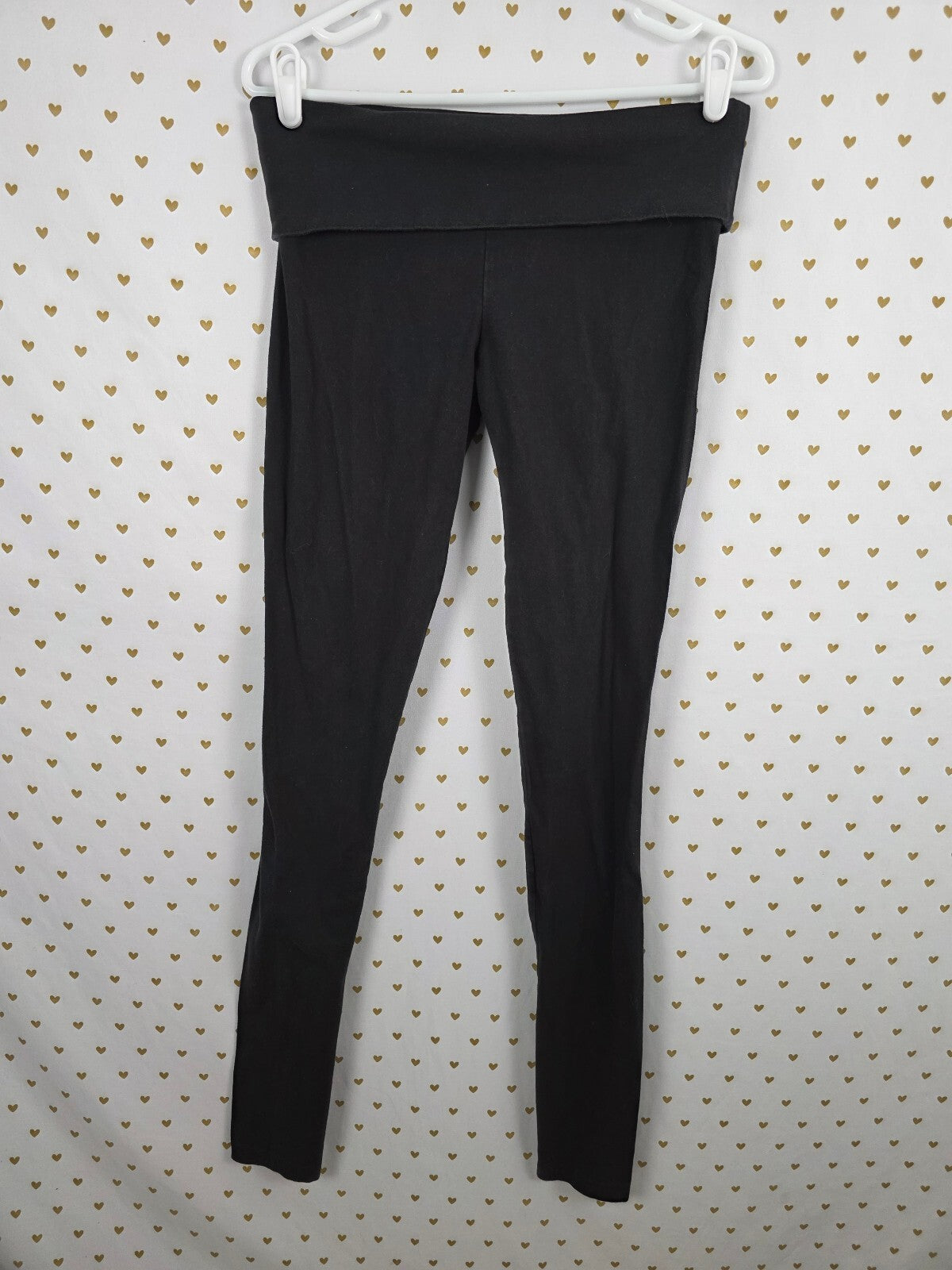 Victorias Secret Angels Glitter Wings Foldover Ankle Skinny Yoga Pants M Long