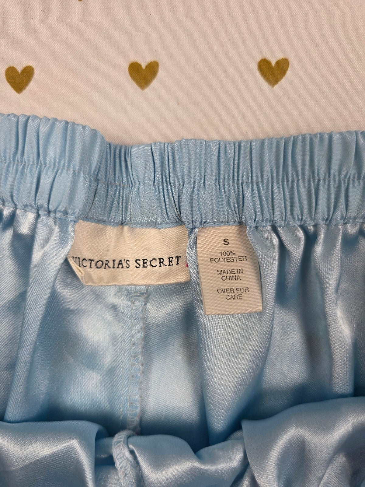 Victorias Secret Vintage Heart Label Blue SM Sleep Shorts Boxers Pajama Bottoms