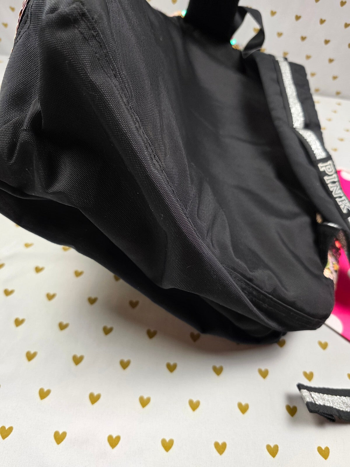 Victoria's Secret PINK Flip Sequin Backpack Gold Pink LOVE PINK Book Bag