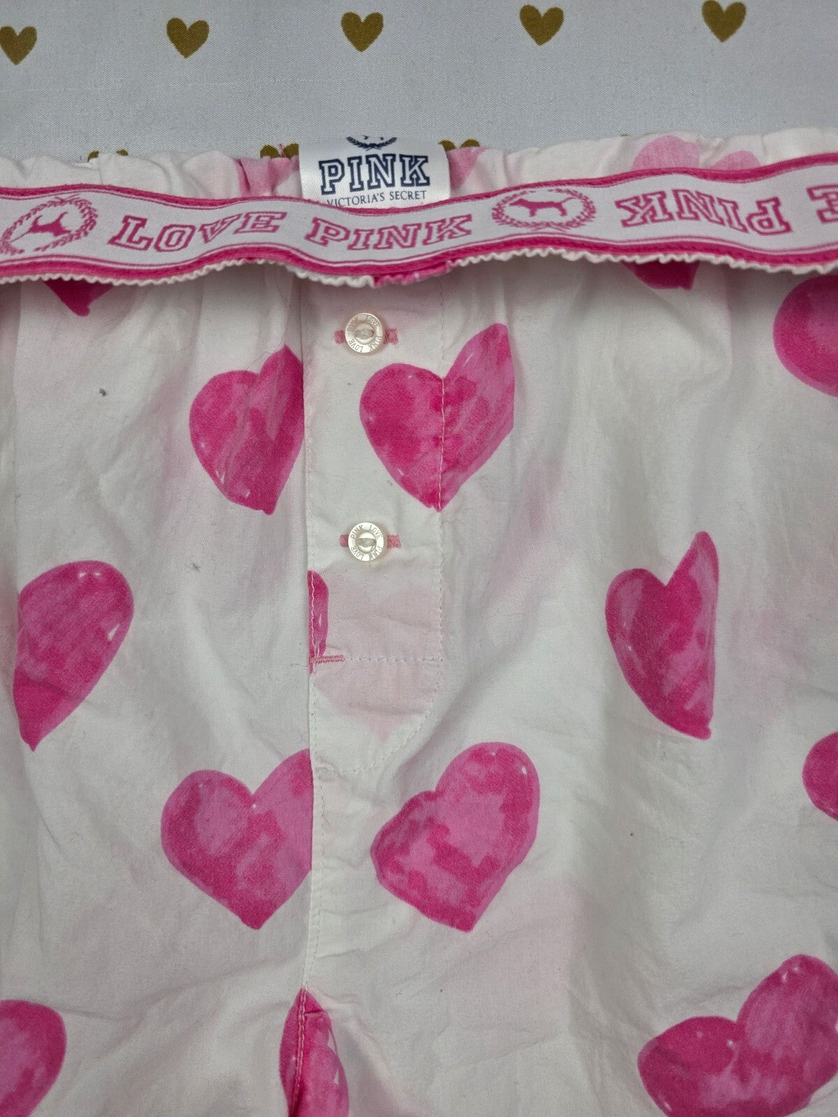 Victoria's Secret PINK Heart Sleep Shorts Sequin Heart Love Pink Lounge L