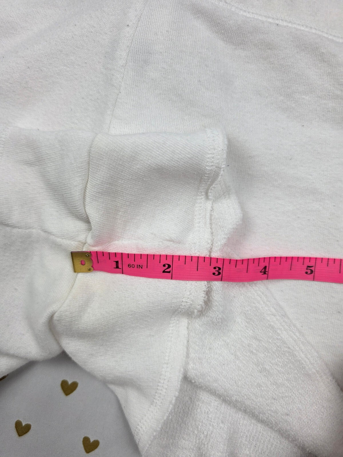 Victorias Secret PINK White Logo Lace front Sweat Shorts Large
