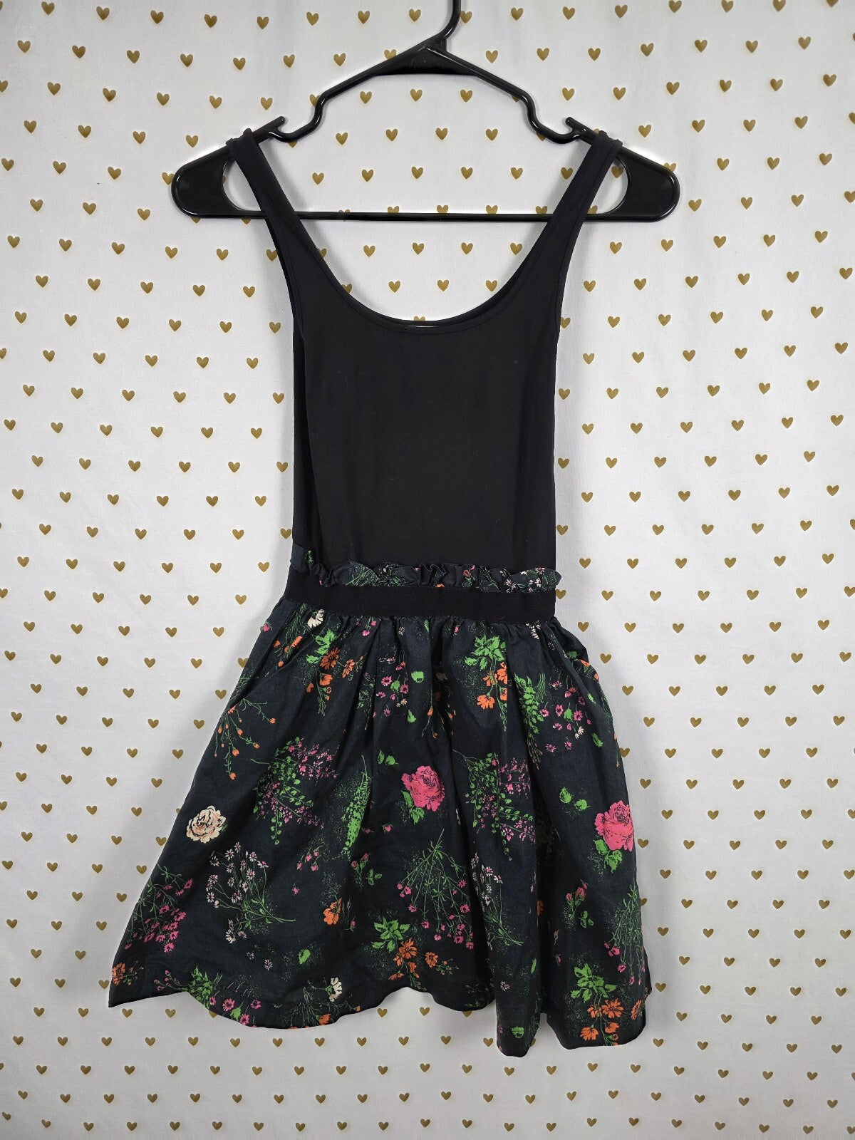 Victorias Secret PINK Vintage Skater Tank Top Dress Floral XS pockets