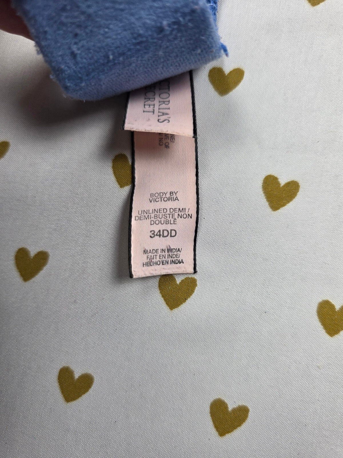 Victorias Secret  Blue Unlined Demi Balconette Bra 34DD