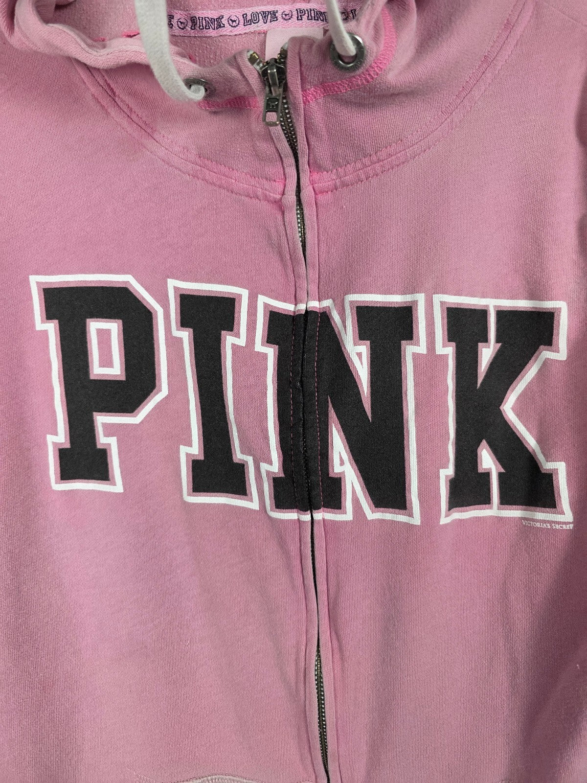 Victorias Secret Pink Vintage Y2k Full Zip Logo Hoodie Jacket Small