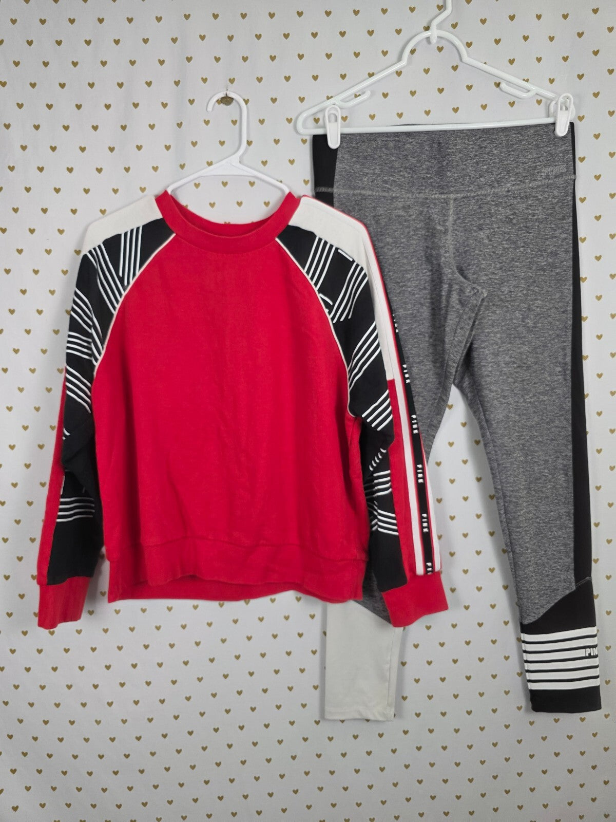 Victorias Secret Pink Sweater Shirt Sweats Ultimate SET 2pc Outfit Medium