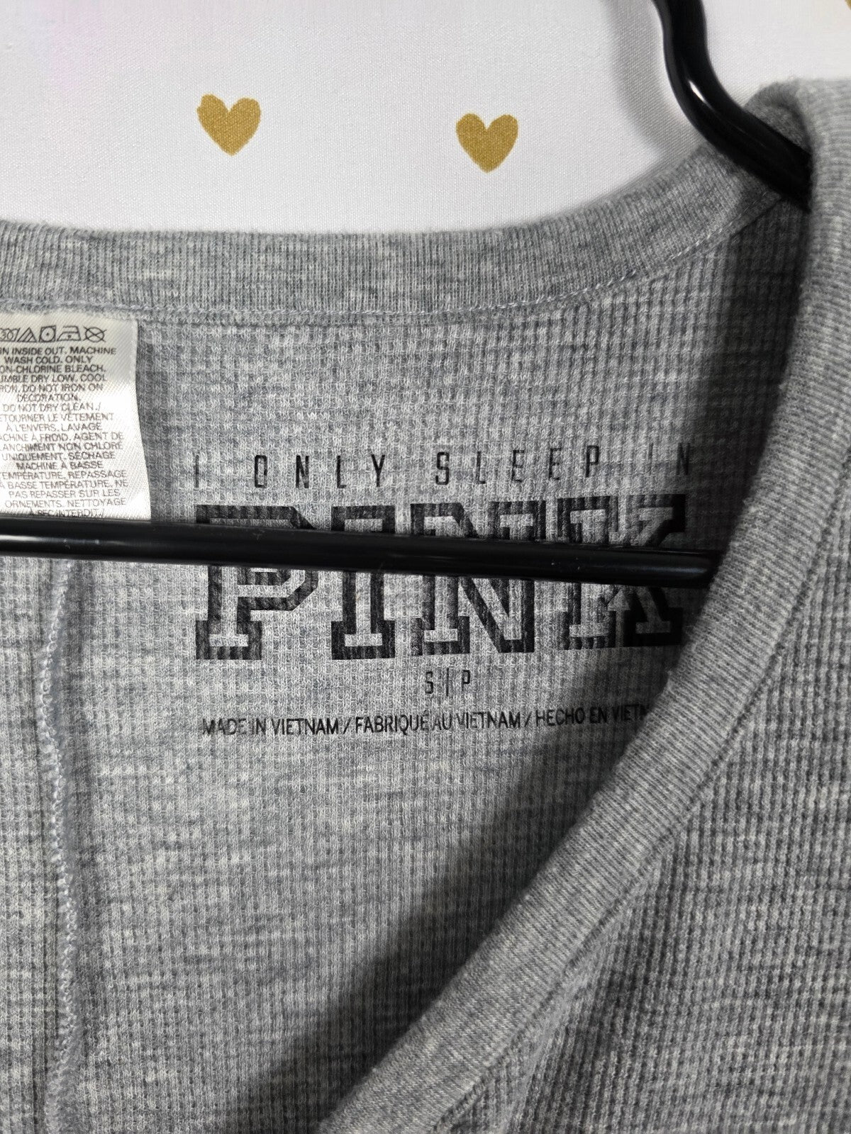 Victoria's Secret PINK Long Jane Onesie S Gray Fair Isle Thermal Drop Seat 2016