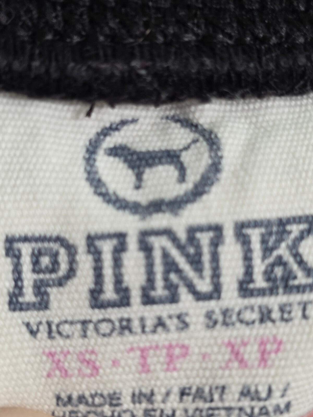 Victorias Secret PINK LOVE Black Sweats Sweatpants XS Y2k Vintage