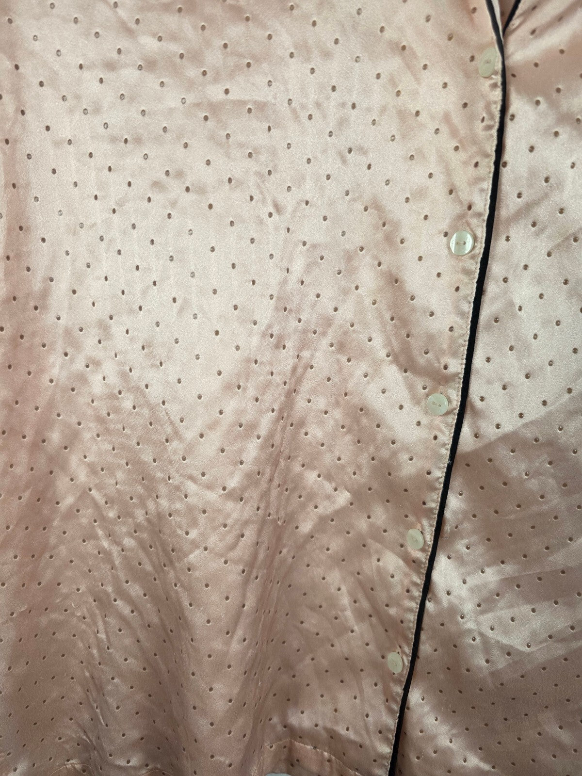 Victorias Secret Sleep SET 2pc Outfit Pajama Polka Dot Satin Shirt Pants XL XXL