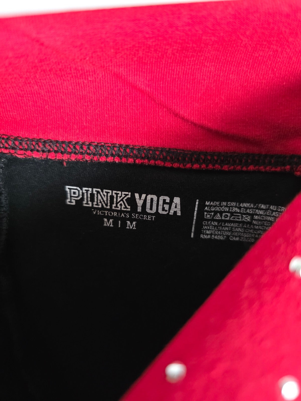Victorias Secret PINK STUDDED BLING Foldover Yoga Pants Medium Ankle Skinny