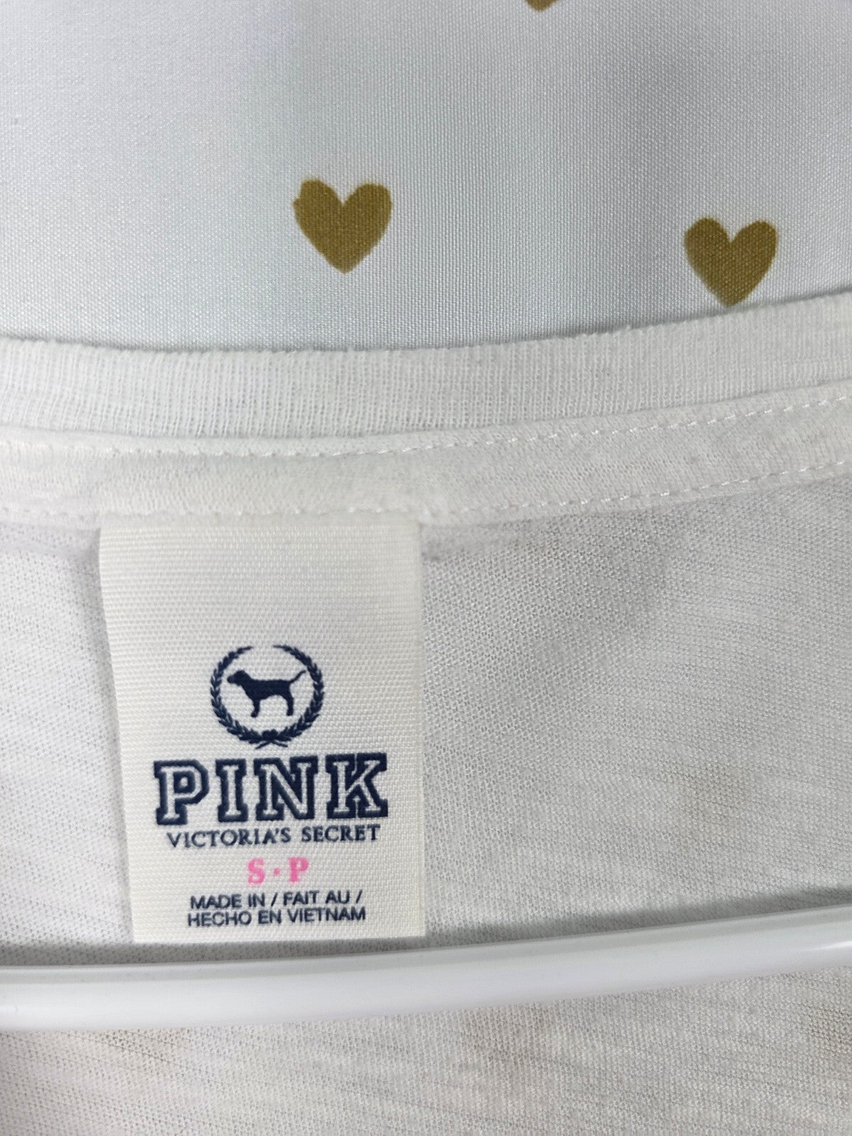 Victorias Secret PINK BLING Zebra Stripe Sequined Vintage Y2k Tee Shirt SMALL