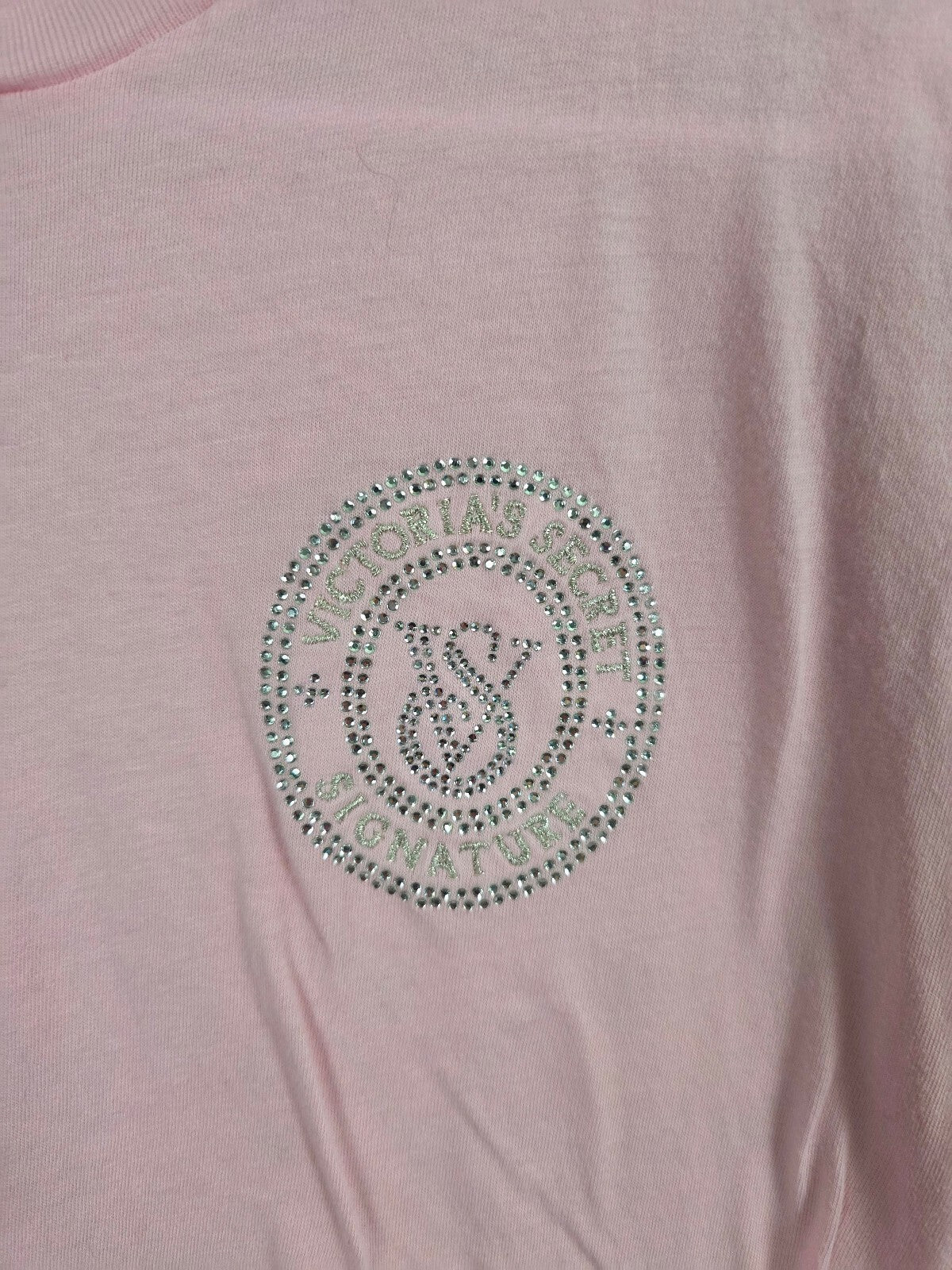Victorias Secret PINK Signature Bling Logo Long sleeve Tee shirt Small