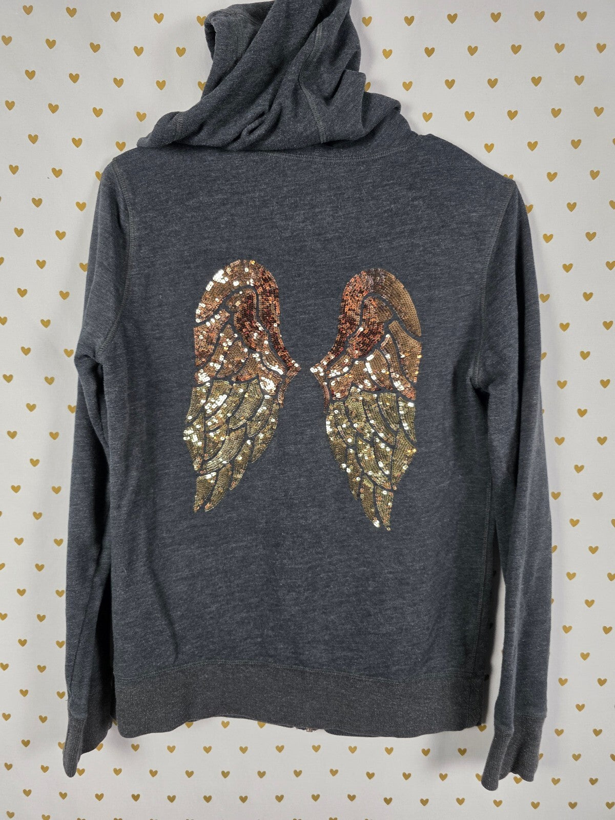 Victorias Secret Angels gradient bling sequined wings full zip Hoodie jacket Sm