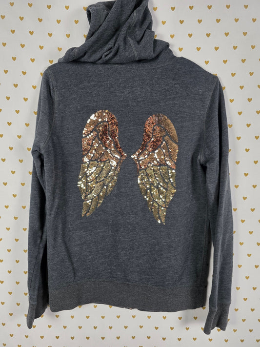 Victorias Secret Angels gradient bling sequined wings full zip Hoodie jacket Sm